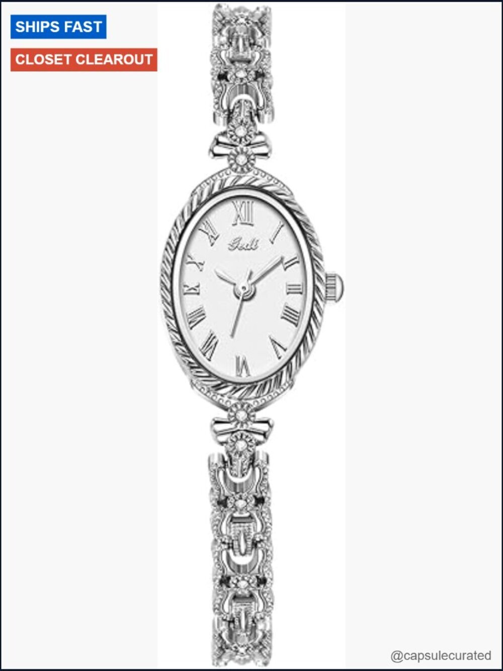 Vintage Gold Oval Quartz Watch for Women - Alloy Steel Bracelet